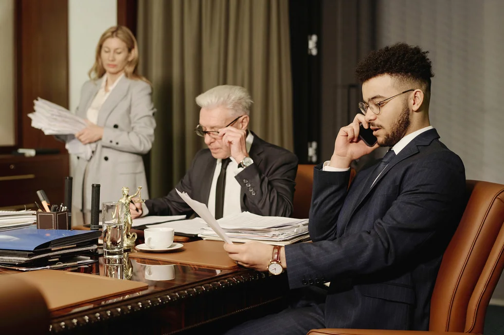 lawyers working in office